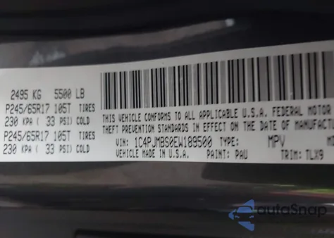 2014 Jeep Cherokee Trailhawk из США, поврежденный, VIN 1C4PJMBS0EW189500